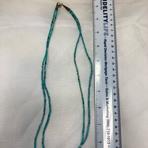 Blue Beaded Necklace with Natural Stone Texture